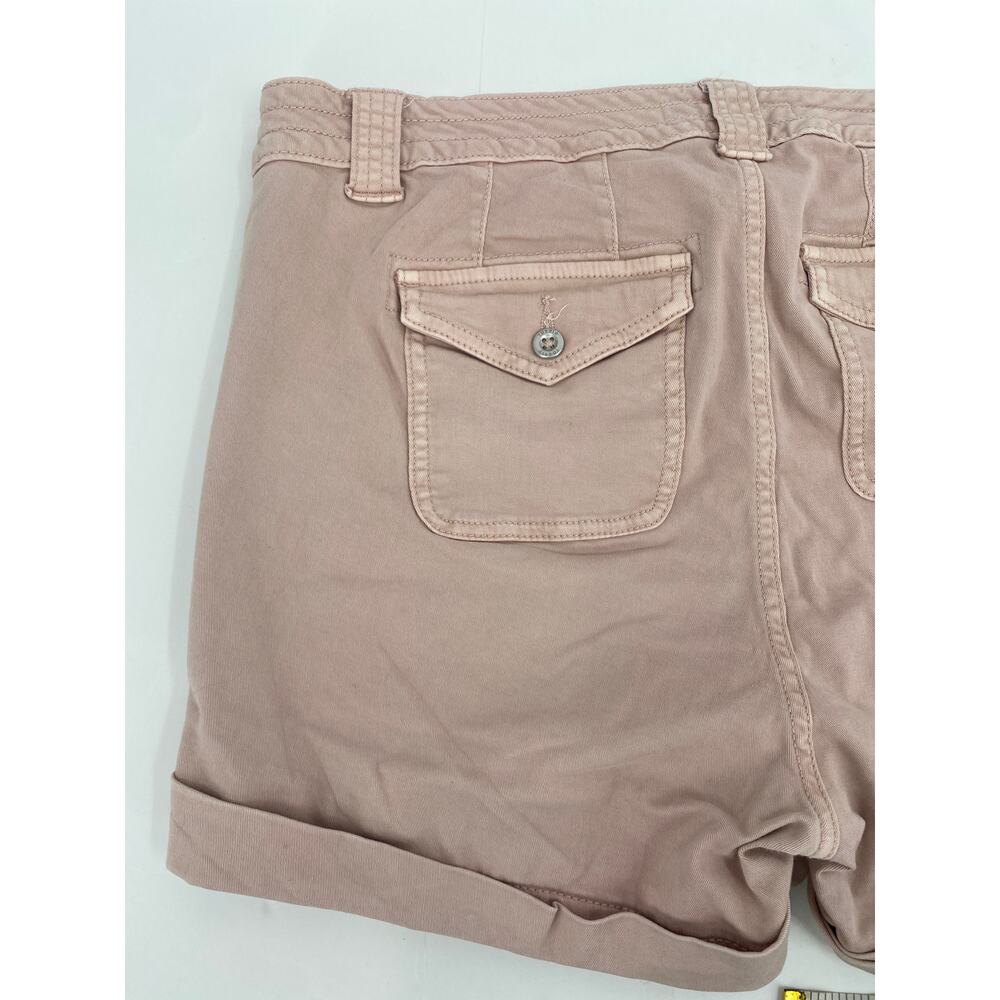 Torrid Pink Jean Roll Hem Shorts Slant Pockets Button size 14 - Picture 11 of 11
